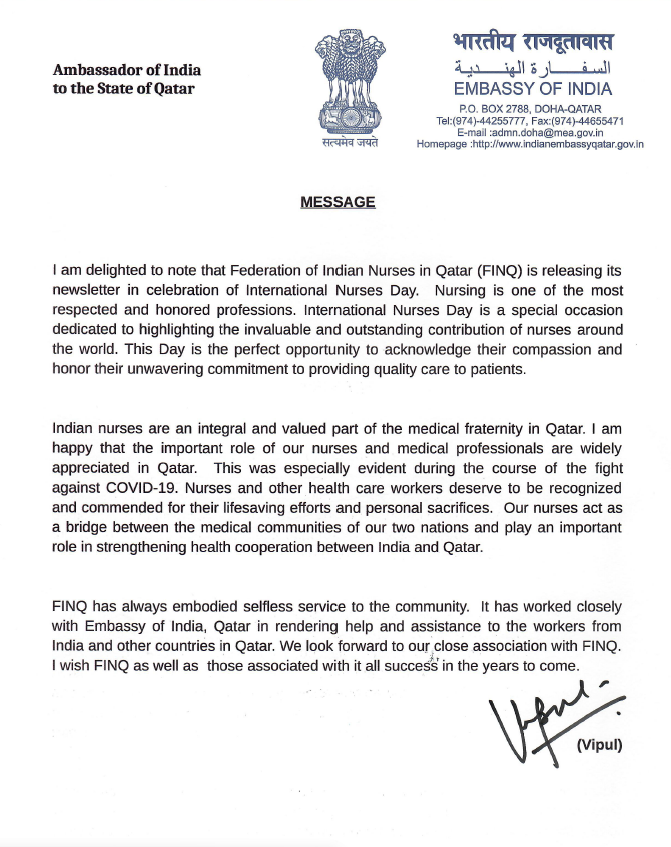 Message from Ambassador